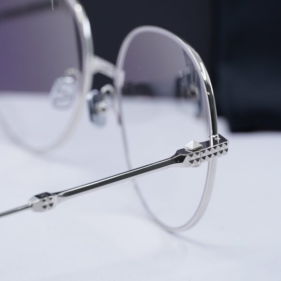 Valentino V-STUD-III VLX-136B Round Eyeglasses 56mm - Silver - Picture 4 of 10